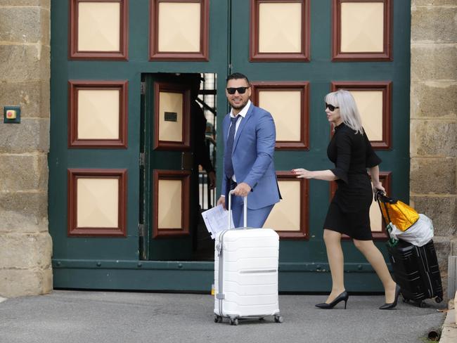 Businessman Salim Mehajer, pictured with his solicitor Zali Burrows, leaves Cooma jail after serving time there.