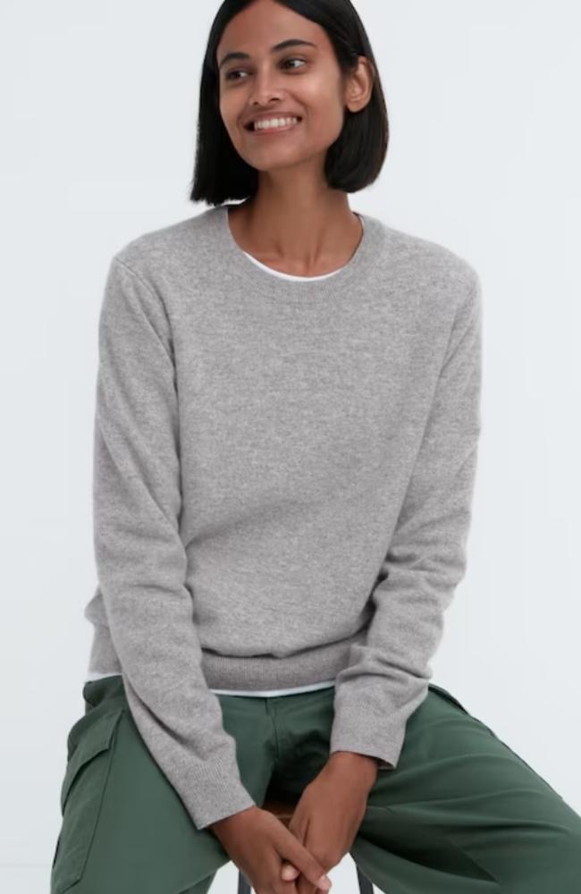 100% Cashmere Crew Neck Sweater. Picture: Uniqlo.