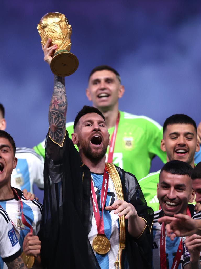 What Lionel Messi was wearing as he lifted World Cup trophy in