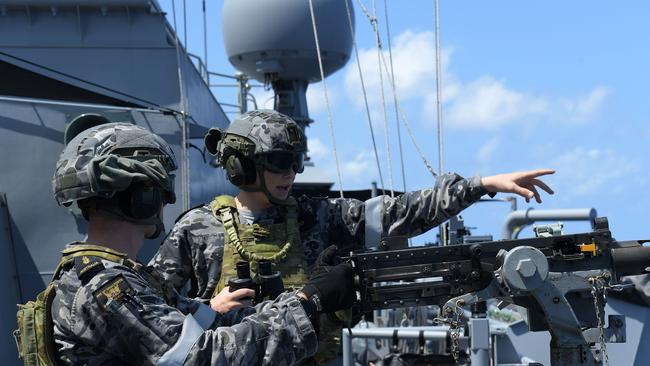 Operation Kakadu onboard the HMAS Perth. Picture: (A)manda Parkinson