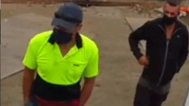 Police have released an image of two men they want to speak to regarding the theft of copper from a Port Melbourne scrap metal yard. Picture: Supplied.