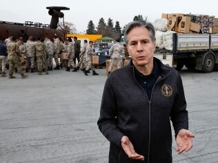 U.S. Secretary of State Antony Blinken has pledged a further $100 million to earthquake-stricken Turkey and Syria. Picture: Clodagh Kilcoyne/Pool Photo via AP