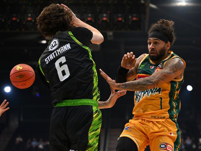 Jordon Crawford played in the NBA G-League and in North Macedonia, Germany, Puerto Rico, France and Turkey before coming to Australia. Picture: Matt Roberts/Getty Images for NBL