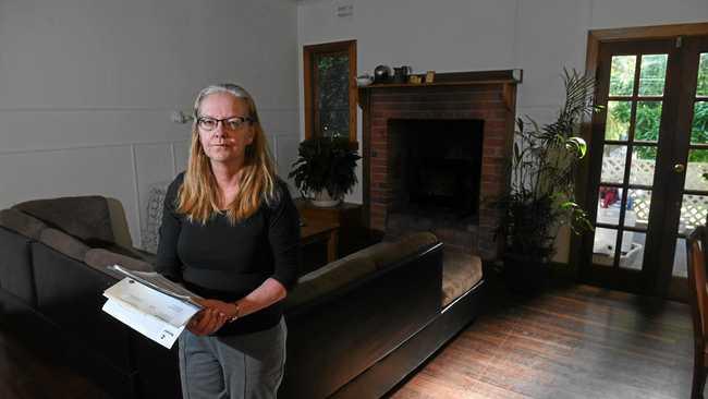 Home owner Teresa Marchant is upset by Lismore City Council's approach to collecting rates from home owners. Picture: Marc Stapelberg