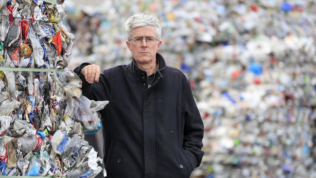 Director of the Tasmanian Conservation Trust Peter McGlone at the SKM recycling plant in Hobart, Tasmania, Friday August 16 2019