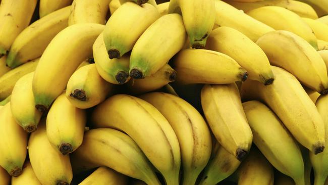 Close-up of genetically modified bananas.