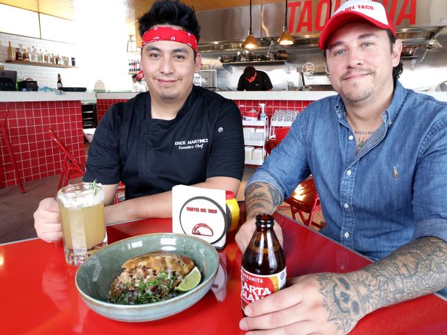 L to R, Erick Martinez the Owner, Marco Ramirez the Owner, exclusive first look at Cartel Del Tacos new venue in New Farm., on Friday 21st February 2025 - Photo Steve Pohlner