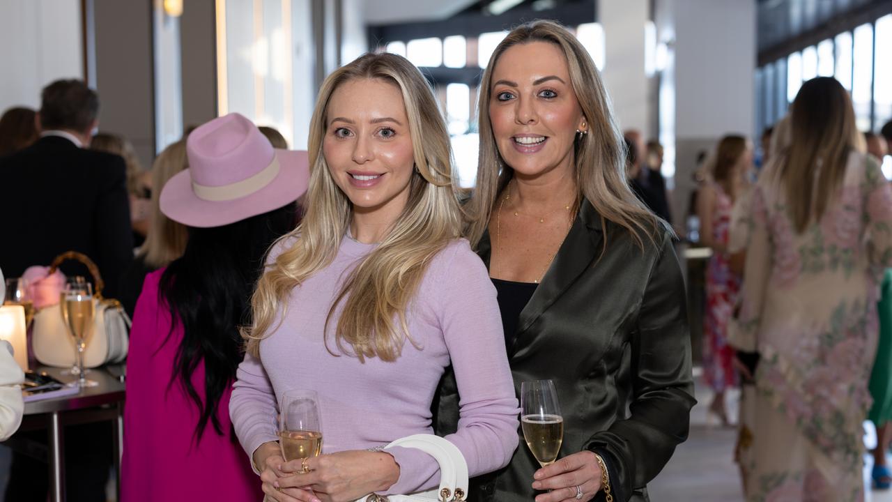 Ashley McPherson and Roberta Grasso at Fuelled by Fashion Porsche luncheon at the Langham Hotel Gold Coast. Photo: Celeste Humphrey