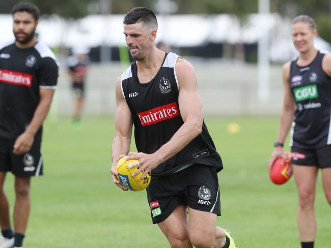 Scott Pendlebury has been Collingwood captain since 2014. Picture: David Crosling