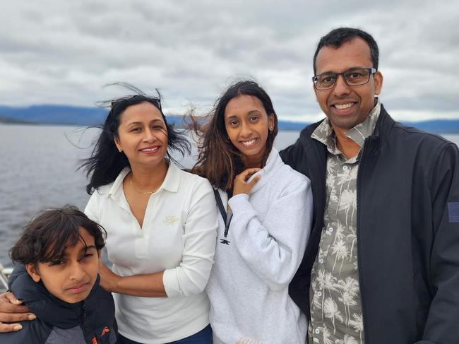 Father-of-two Anuruddha Priyankara is being remembered as a devoted family man following his tragic death at the hands of an alleged speeding driver in Berwick. Pictured with wife Priyashini, daughter Nithini and son NethunPicture: supplied