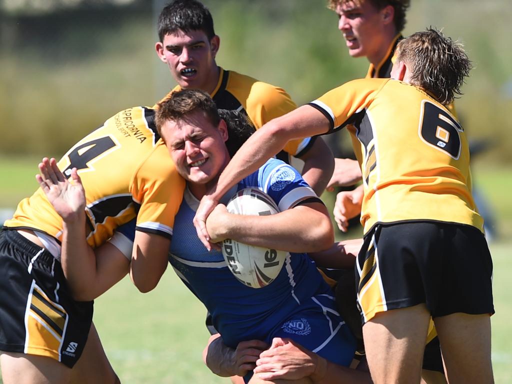 Boys Rugby League State Championship held at Northern Division, Brothers Leagues ground, Townsville. Northern v Capricornia 16-18 years game. Northern, Nelson Kennedy of Ignatius Park College.