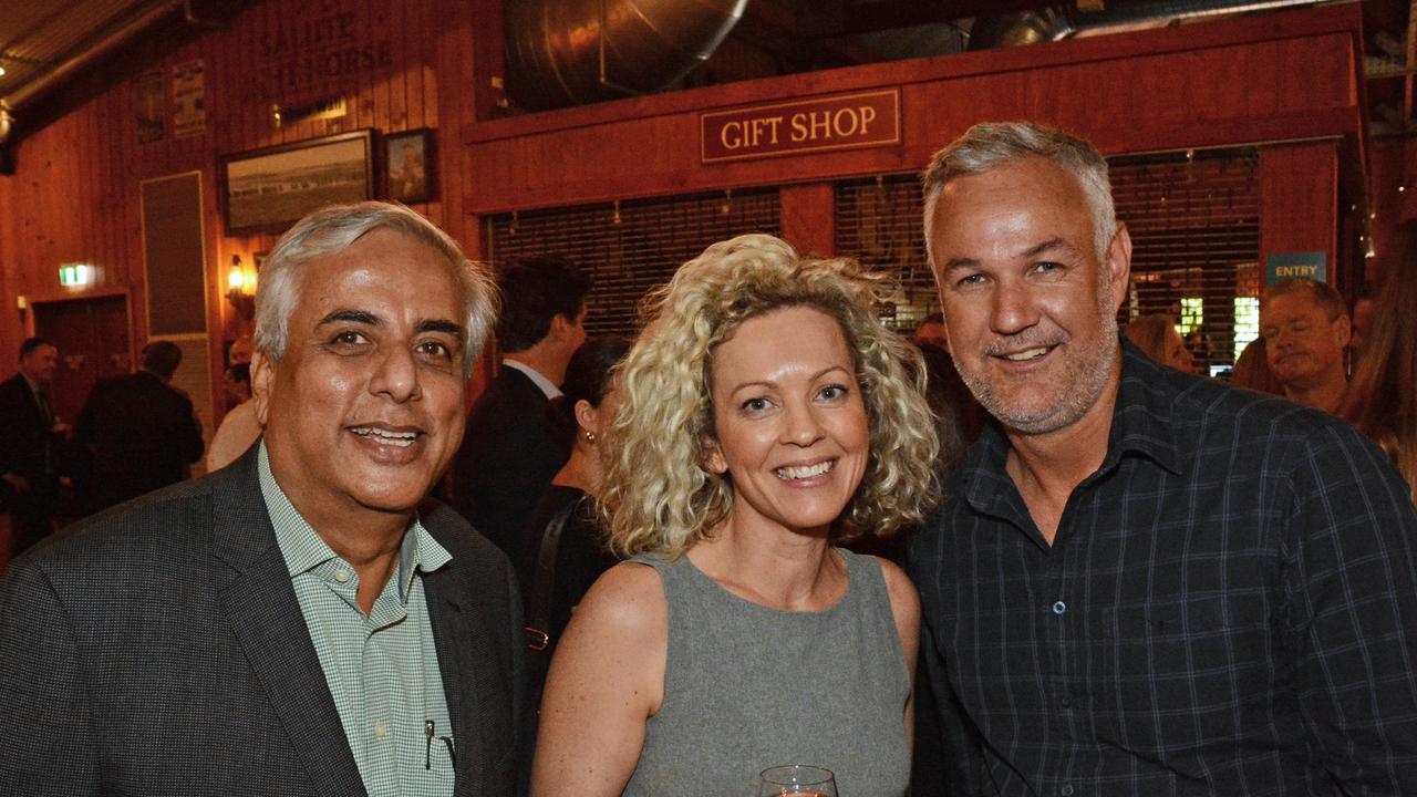 Mayoor Thakerin, Emma Ridings and Luke Altschwager at Future Gold Coast lunch at Outback Spectacular, Oxenford. Picture: Regina King