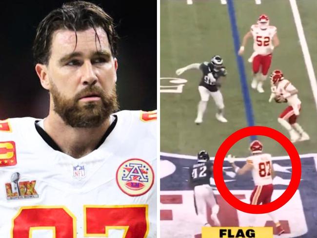 Damning Travis Kelce footage has emerged. Image: Getty/X