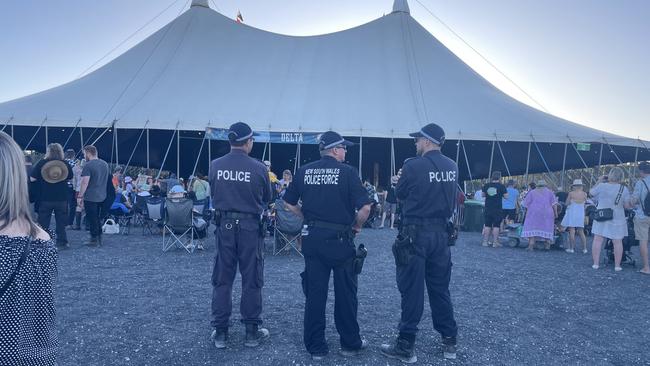 Police at Bluesfest. Picture: Savannah Pocock