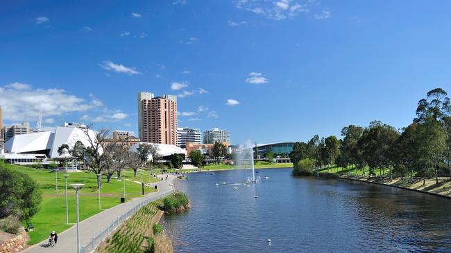 Adelaide’s picturesque River Torrens and riverbank precinct.