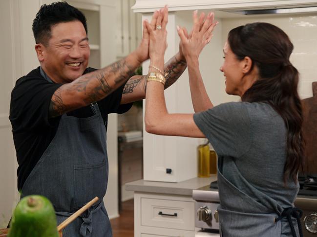 Korean chef Roy Choi and Meghan, Duchess of Sussex, bond over their shared love of karaoke and food. Picture: Netflix