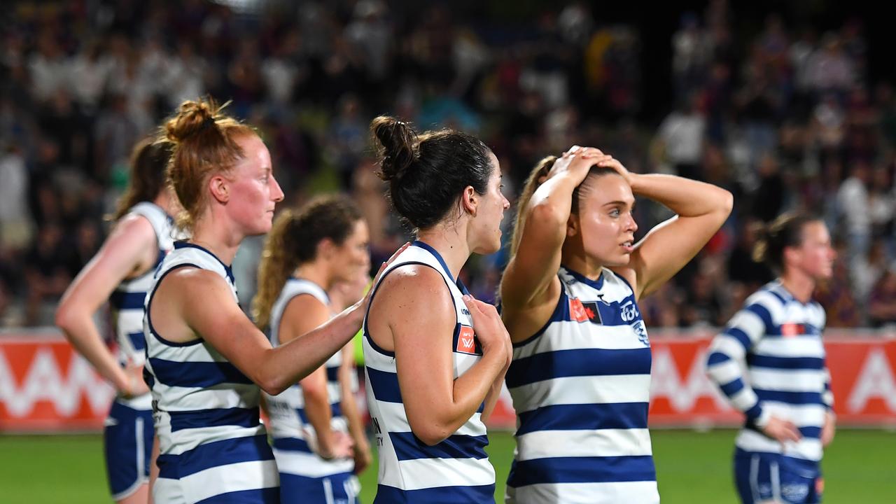 Geelong lost by four points against Brisbane. Picture: Getty Images