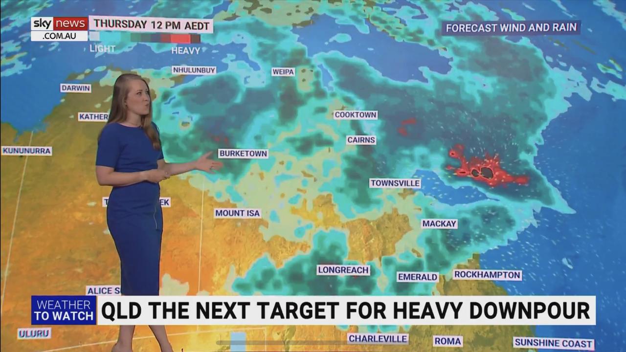 Queensland’s Cassowary Coast will be the focus of heavy rainfall from ex-tropical cyclone Ellie later this week. Picture: Sky News Weather