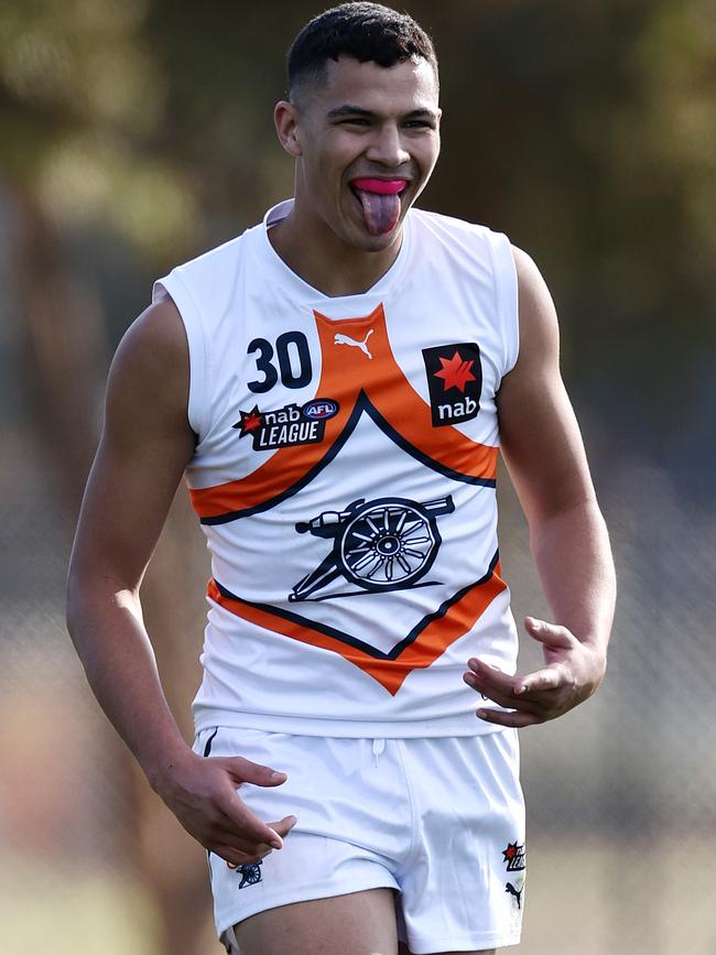 Sam Paea celebrates a goal. Picture: Michael Klein