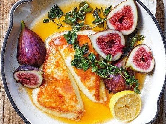 Saganaki kefalotyri with orange blossom. Picture: Supplied