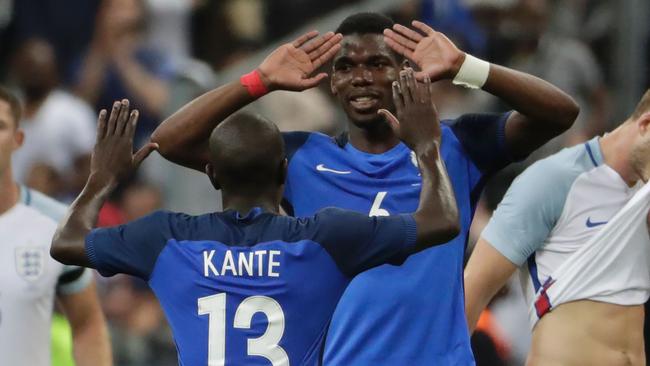 France's Paul Pogba (second right) will be a handful for the Socceroos’ defence.