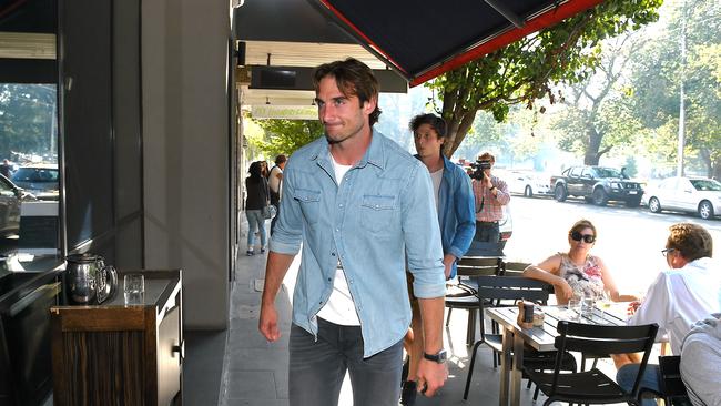 Tim Watson confirmed Jobe Watson has flown to New York and is on the lookout for a job. Picture: Jake Nowakowski