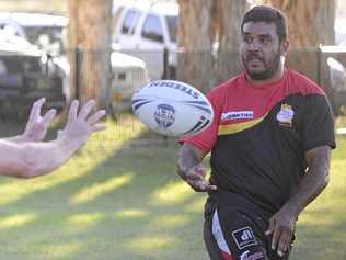 ON POINT: Lower Clarence captain coach Dan Randall (right) during pre-season training. Picture: Matthew Elkerton