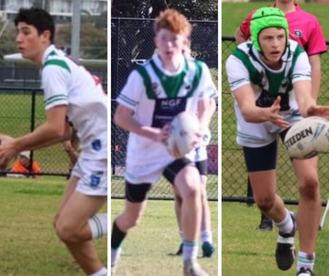 Ryan Brabham, Ned O'Halloran and Jack Mitchell of the Coogee Randwick Wombats.