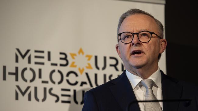 Prime Minister Anthony Albanese speaks at the grand opening of the Melbourne Holocaust Museum in Elsternwick. Picture: NCA Newswire / Nicki Connolly