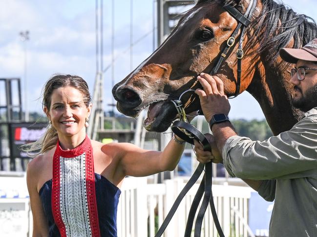 Michelle Payne with The Open after winning the Brandt Handicap at Sportsbet-Ballarat Racecourse on December 07, 2024 in Ballarat, Australia. (Photo by Reg Ryan/Racing Photos via Getty Images)