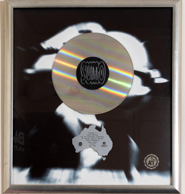 <b>Sumo platinum award:</b> That’s a special award and the centrepiece of my studio. At the moment it sits above my piano, right next to a framed picture of Elvis.