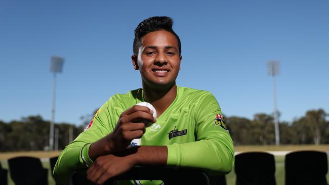 Young gun Tanveer Sangha is seen as a rising star of the Australian cricket scene. Picture: Brett Costello