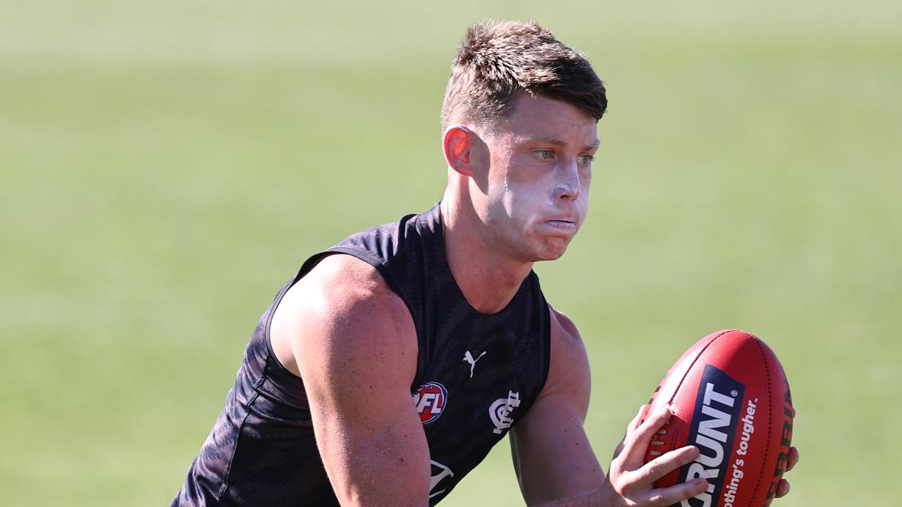 Sam Walsh will miss the first month of the AFL season with an ankle injury. Photo: Michael Klein