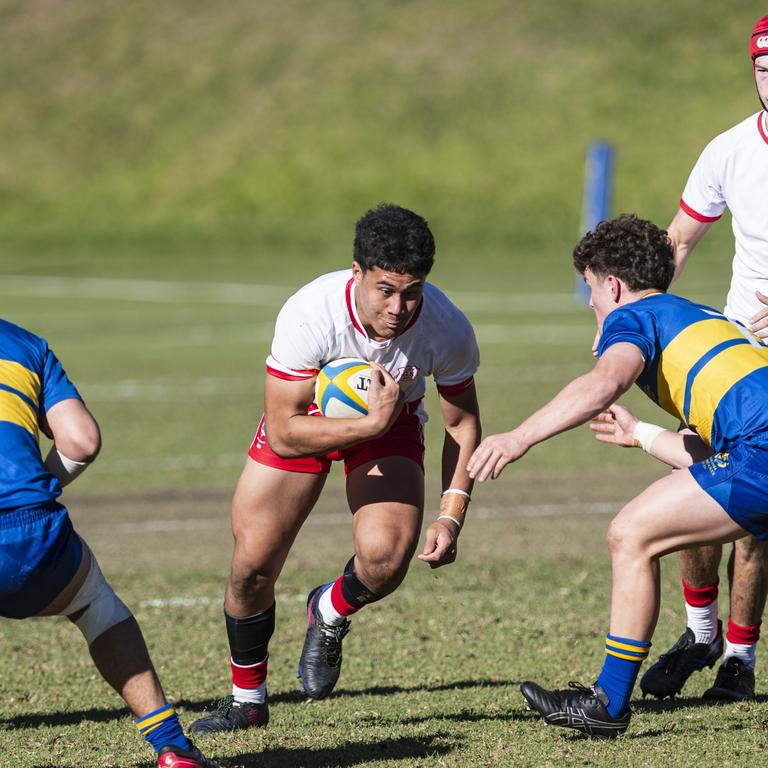 Ezalle Matautia for Ipswich Grammar School 1st XV against Toowoomba Grammar School 1st XV in GPS Queensland Rugby round two at TGS Old Boys Oval, Saturday, July 20, 2024. Picture: Kevin Farmer