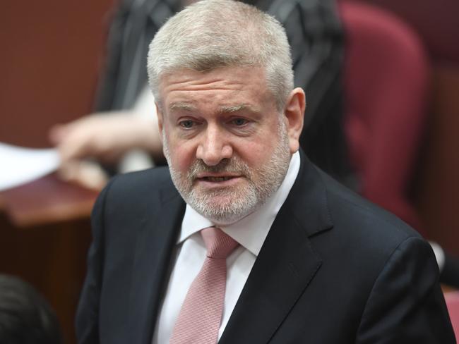 Australian Communications Minister Mitch Fifield in the Senate today. Picture: AAP/Lukas Coch