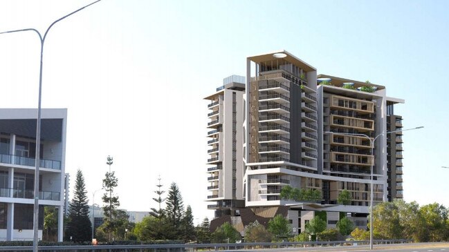 The 17-storey tower, to be known as Noble Life, would overlook Bond University’s Robina campus from Bermuda Street. Picture: Supplied.