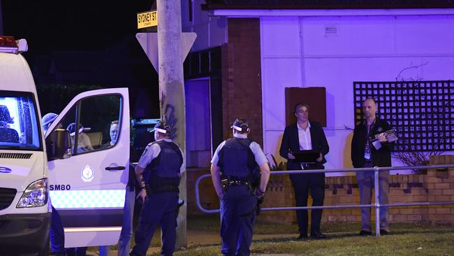 Police at the scene of Mehmet Yilmaz’s shooting on Brisbane St, St Marys on September 9, 2016. Picture: Gordon McComiskie