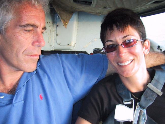 An undated image of Jeffrey Epstein and Ghislaine Maxwell which was submitted as evidence in the trial. Picture: AFP