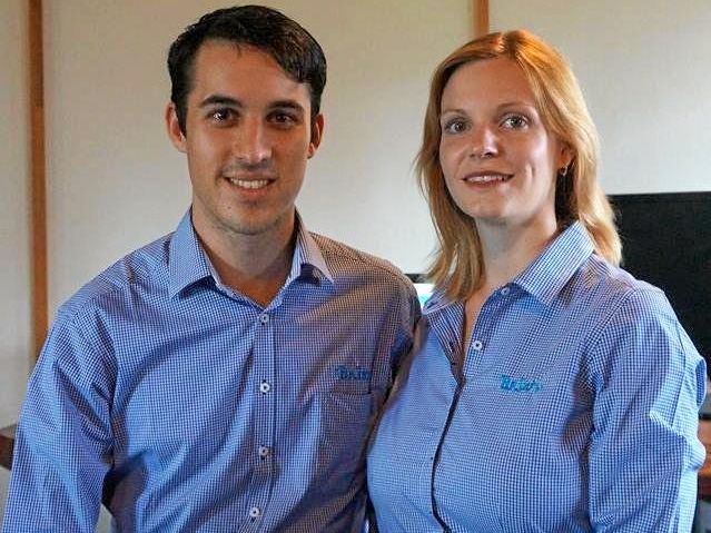 Alisha and Zac Goodman, founders of Mackay tech start-up Brixn, which will help home buyer navigate the journey to home ownership. Picture: Brixn