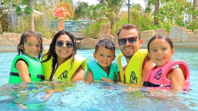 The Vrbesic family in the pool. Photo: GoFundMe