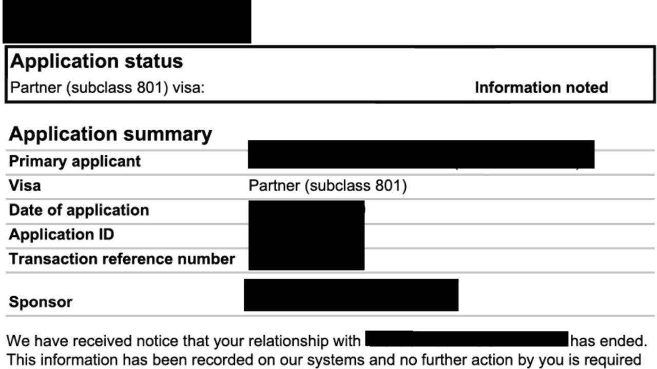 Immigration's notification to Natalie's abusive husband that she was ending the relationship.