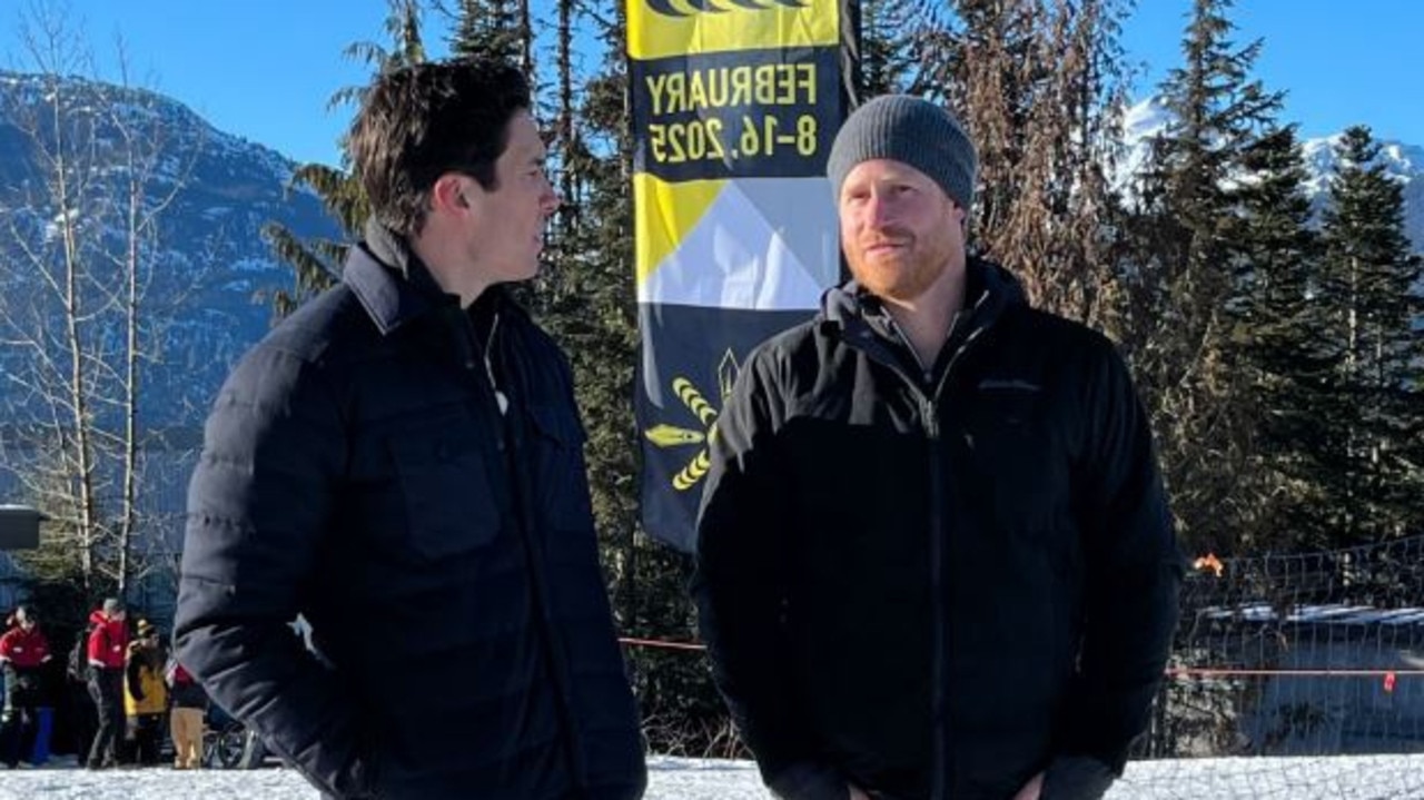 Prince Harry has broken his silence on King Charles' cancer diagnosis during an interview with Good Morning America’s Will Reeve (left). Picture: GMA