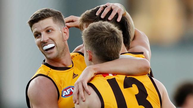 Luke Breust celebrates a goal. Picture: Dylan Burns/AFL Photos via Getty Images