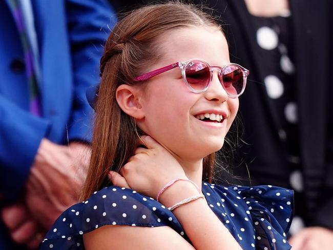 Princess Charlotte wore friendship bracelets while at Wimbledon, where she attended the men’s final. Picture: ike Egerton/PA/The Times