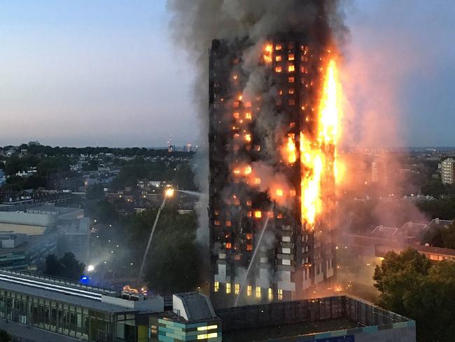 The fire has claimed at least 12 lives, leaving more than 70 residents injured. Picture: AFP / Natalie Oxford