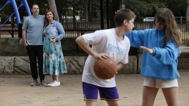 Todd and Kate McGill with their children Rex, 12, and Mollie, 10. Picture: John Appleyard