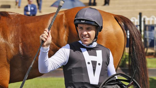 Ryan Maloney on Isotope returns to scale after winning at Rosehill Gardens on March 27, 2021 in Sydney. Picture: Mark Evans/Getty Images