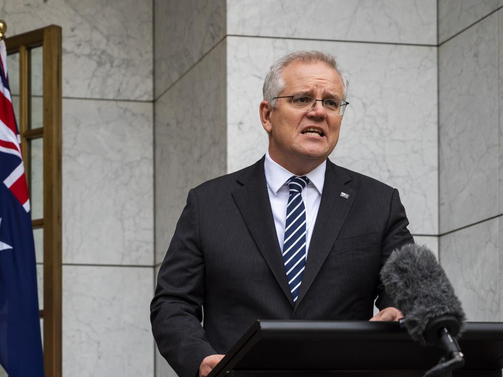 Four Corners has delved into Scott Morrison’s friendship with a QAnon conspiracy theorist, but the PM has denied the ‘deeply offensive’ claims. Picture: NCA NewsWire / Martin Ollman