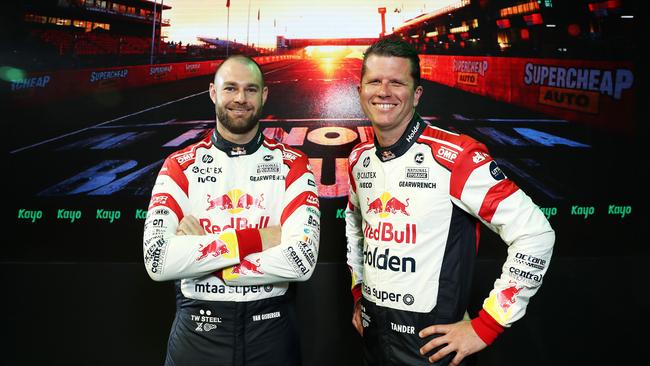 Redbull Holden Racing team's Shane van Gisbergen and Garth Tander for Kayo's launch of the Bathurst 1000. Picture: Tim Hunter