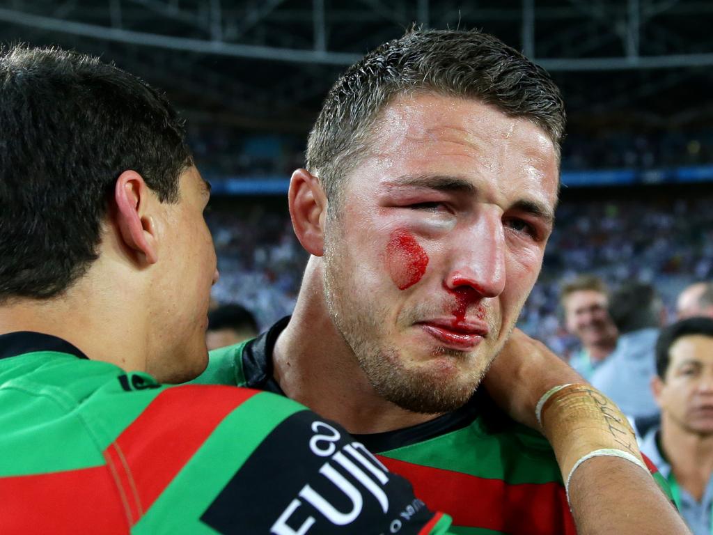 Tuivasa-Sheck’s effort brought back memories of Sam Burgess in the 2014 NRL Grand Final. Picture Gregg Porteous